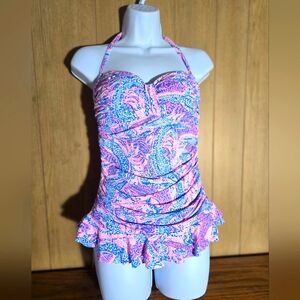 Lilly Pulitzer Ladies Swimwear - Pink and Blue Swimsuit Top